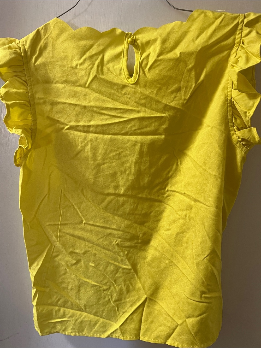 Yellow Ruffle Sleeve Women’s Shell Top - Picture 2 of 2